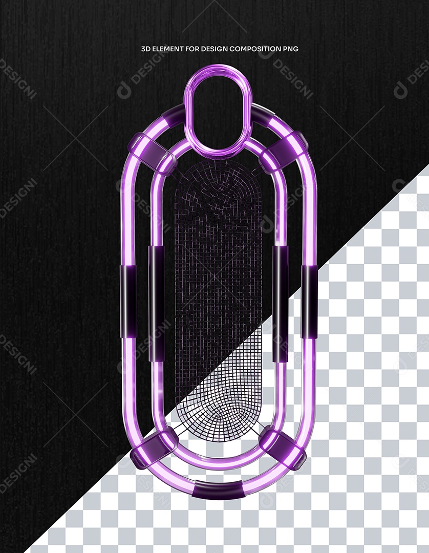 Elemento 3D Elemento Gráfico Néon para Flyer Composição PSD