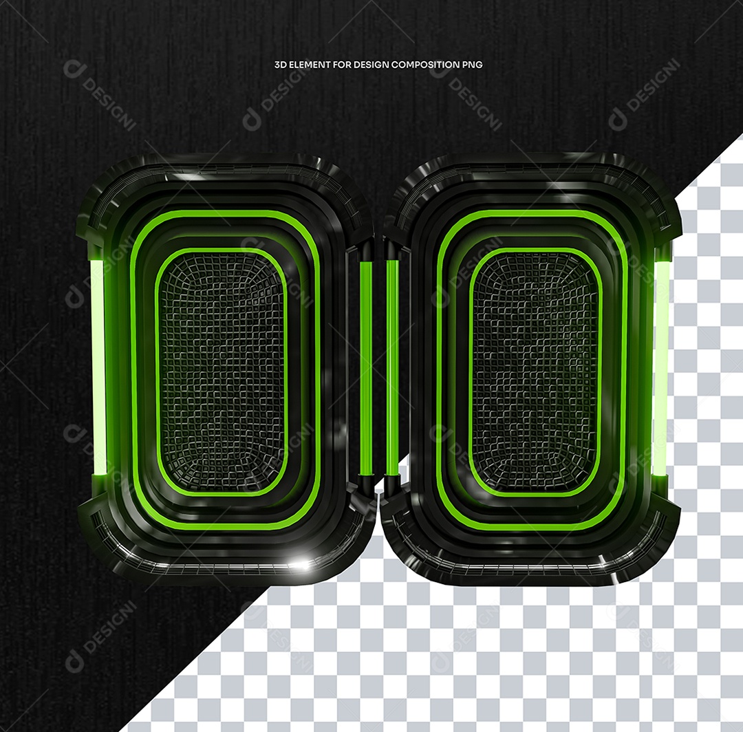 Elemento 3D Placa de Metal Com Leds Néon para Flyer Composição PSD