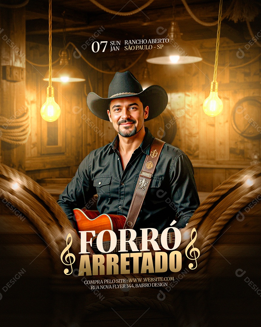 Feed Flyer Forró Arretado Social Media PSD Editável