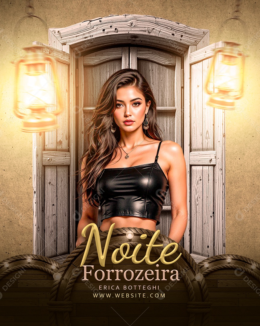 Feed Flyer Noite Forrozeira Erica Social Media PSD Editável