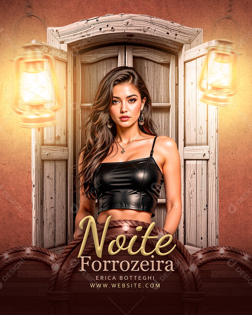 Feed Flyer Noite Forrozeira Social Media PSD Editável