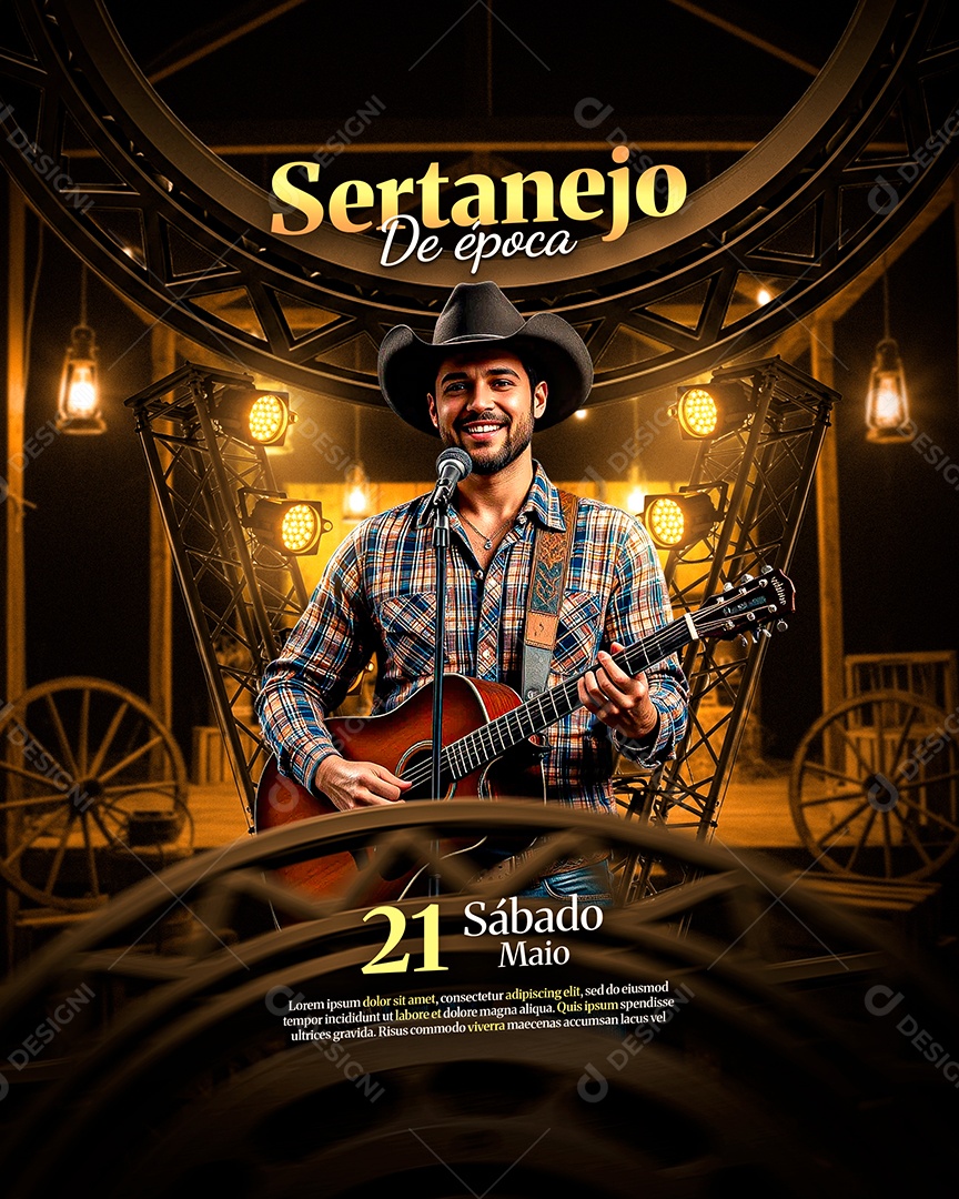 Feed Flyer Sertanejo da Época Social Media PSD Editável