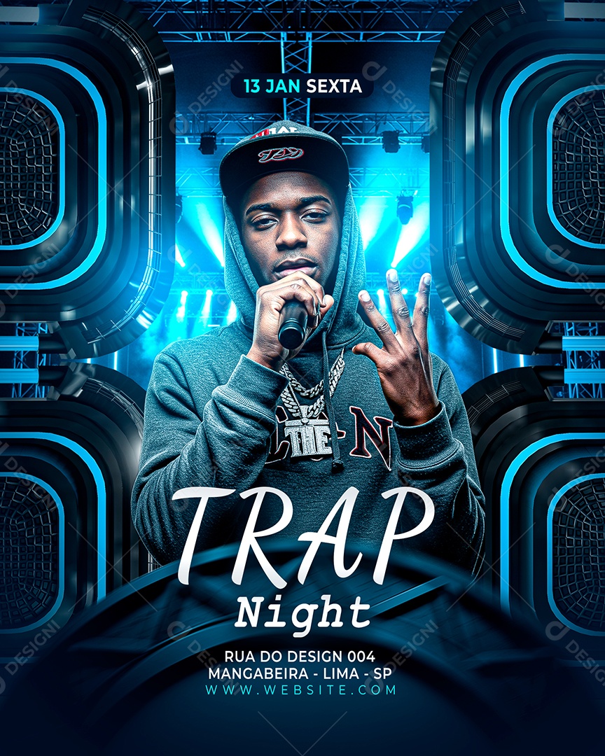 Flyer Feed Trap Social Media PSD Editável