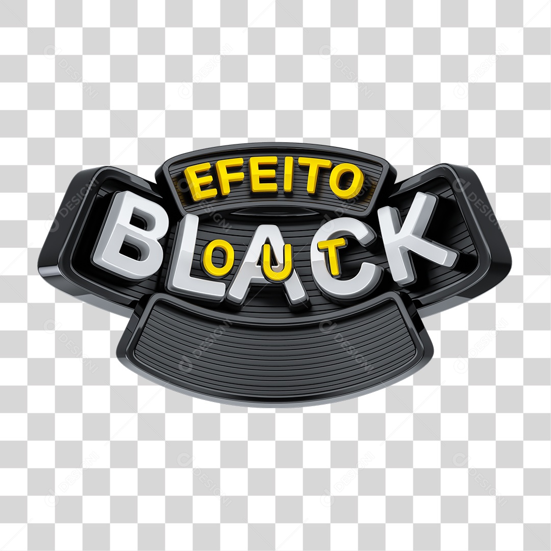 Selo 3D Efeito Black Out PNG Transparente