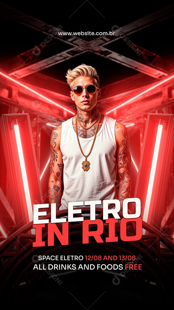 Flyer Story Eletro in Rio Social Media PSD Editável