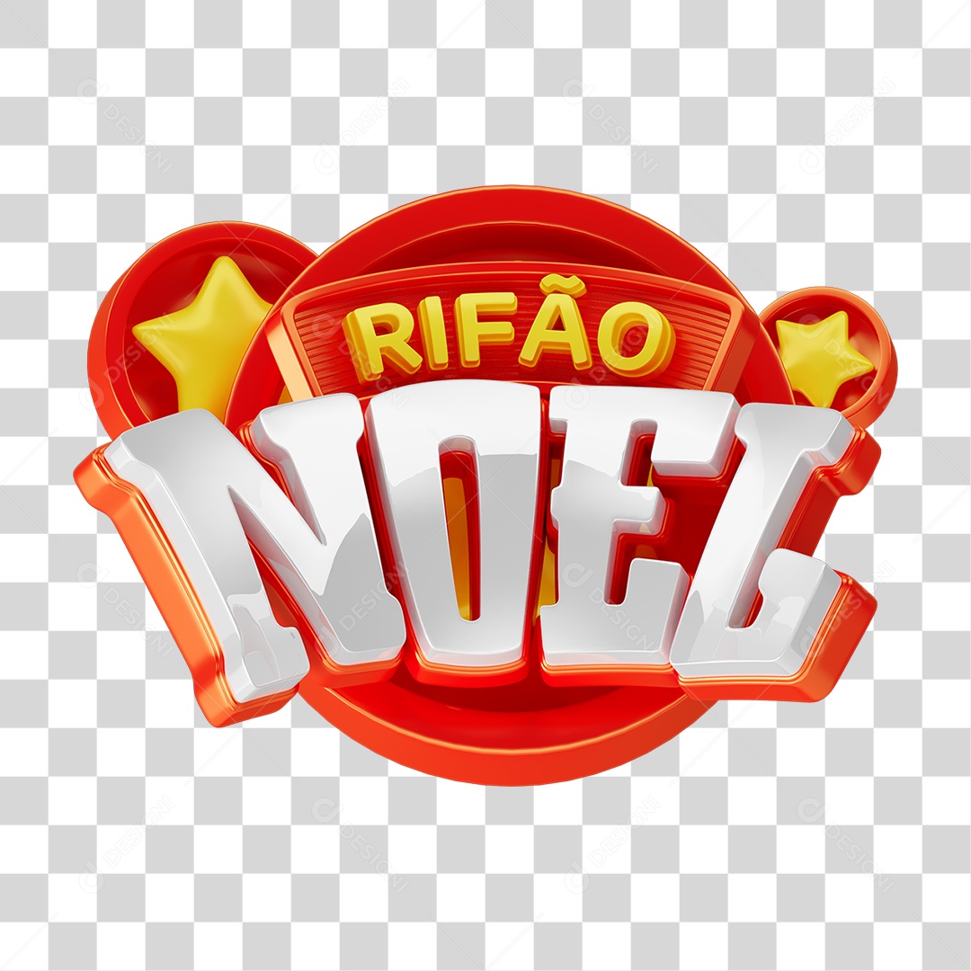 Selo 3D Rifão Noel PNG Transparente