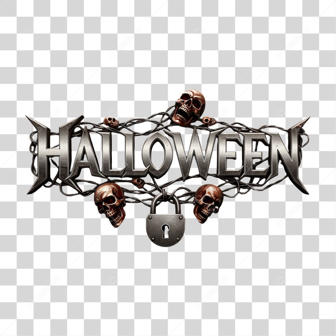 Texto 3D Halloween PNG Transparente