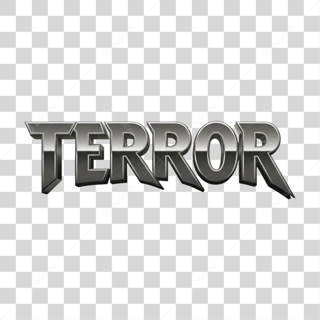 Texto 3D Terror PNG Transparente