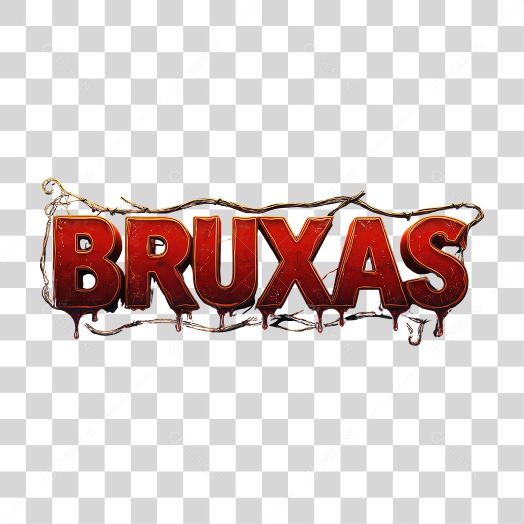 Texto 3D Bruxas PNG Transparente