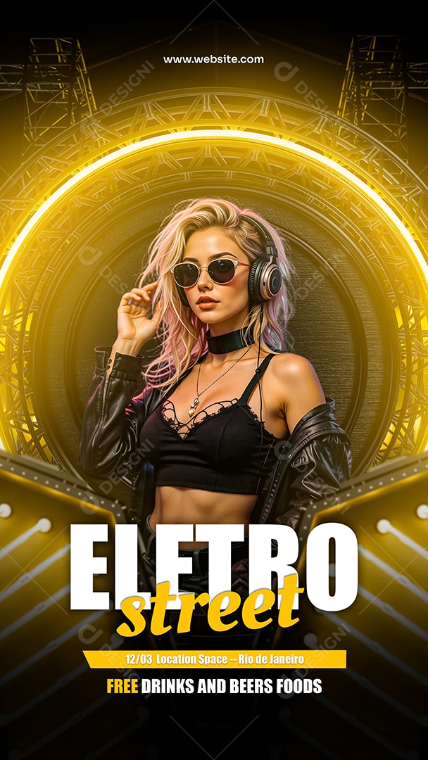 Flyer Story Eletro Street Social Media PSD Editável