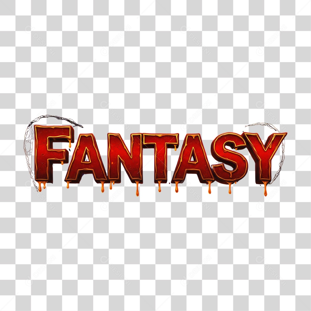 Texto 3D Fantasy PNG Transparente