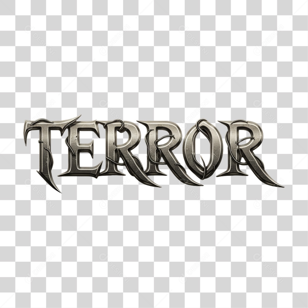 Texto 3D Terror PNG Transparente