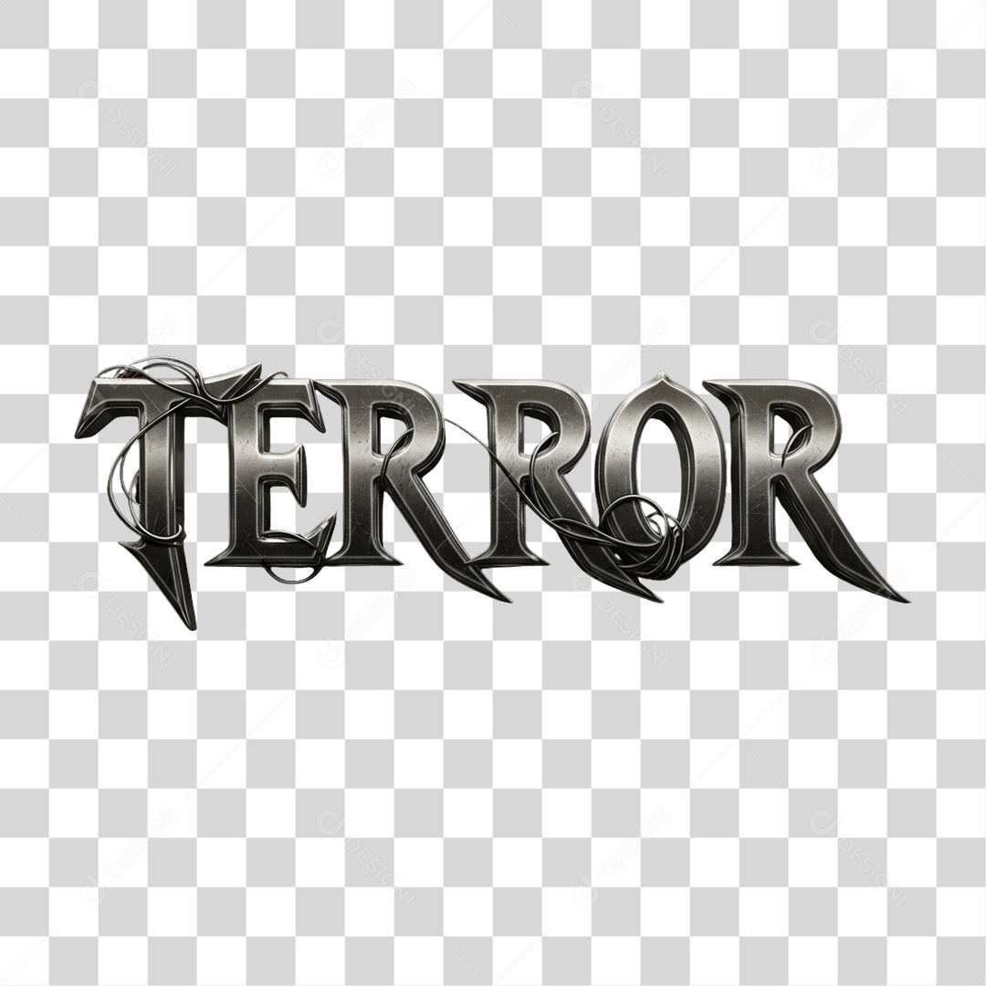 Texto 3D Terror PNG Transparente