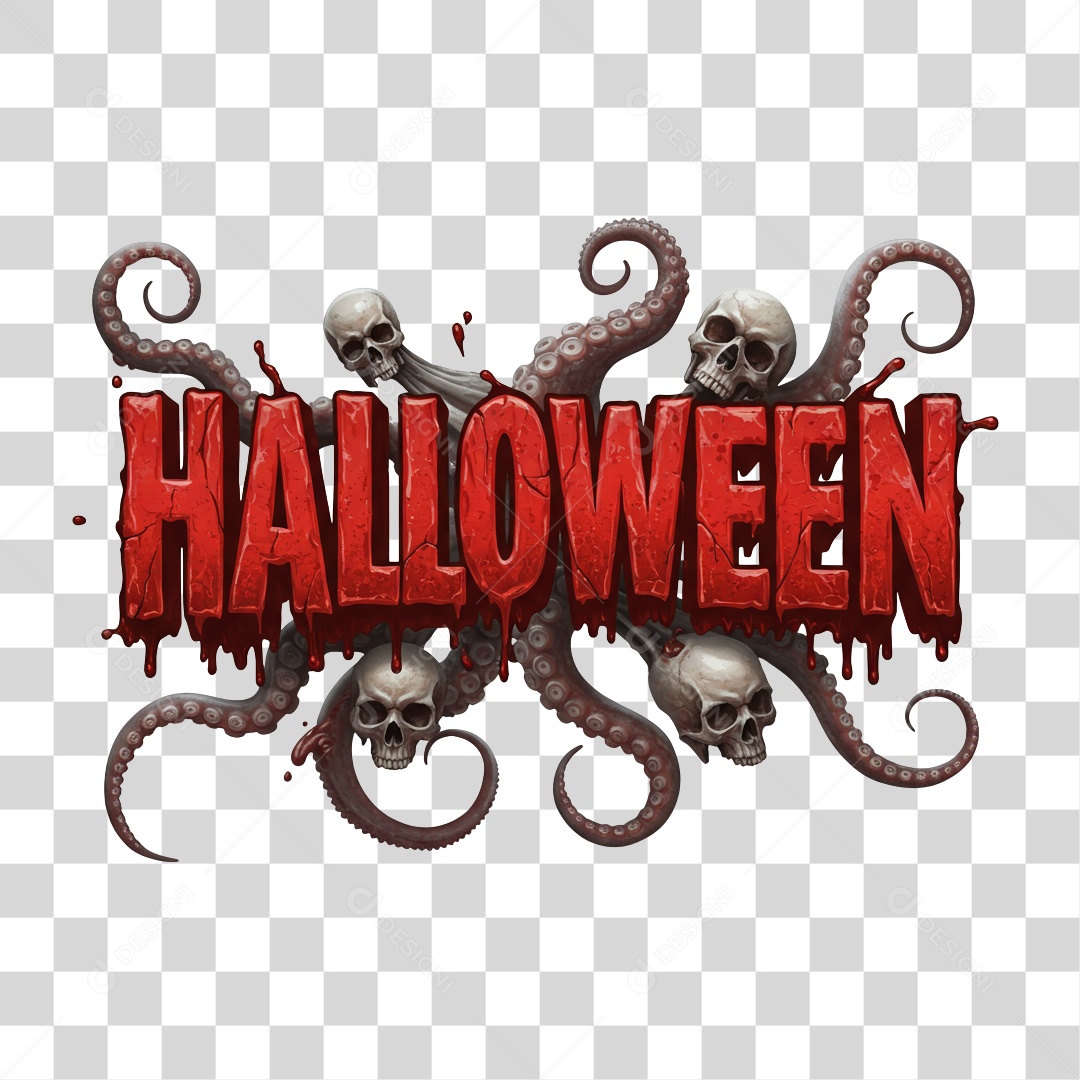 Texto 3D Halloween PNG Transparente