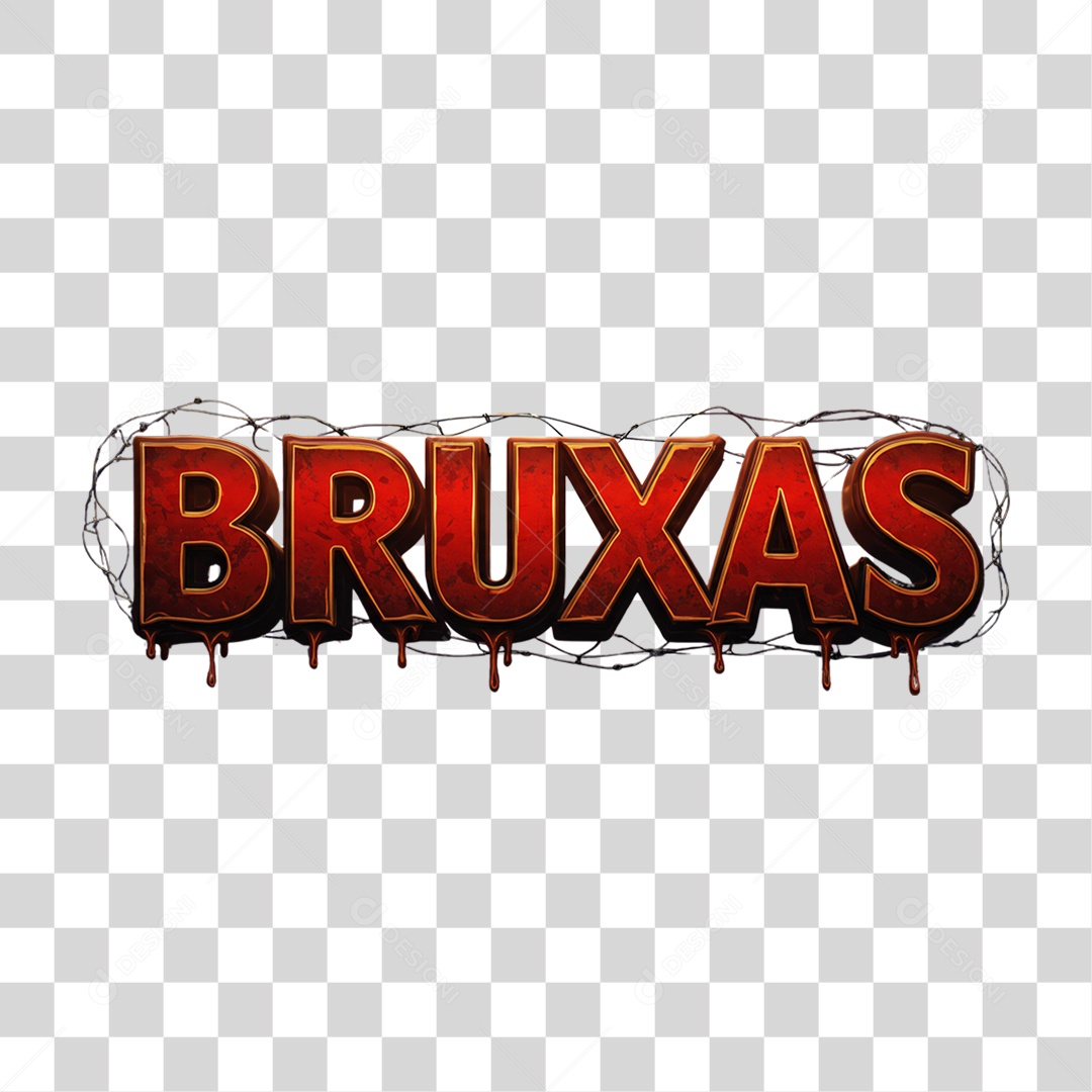 Texto 3D Bruxas PNG Transparente