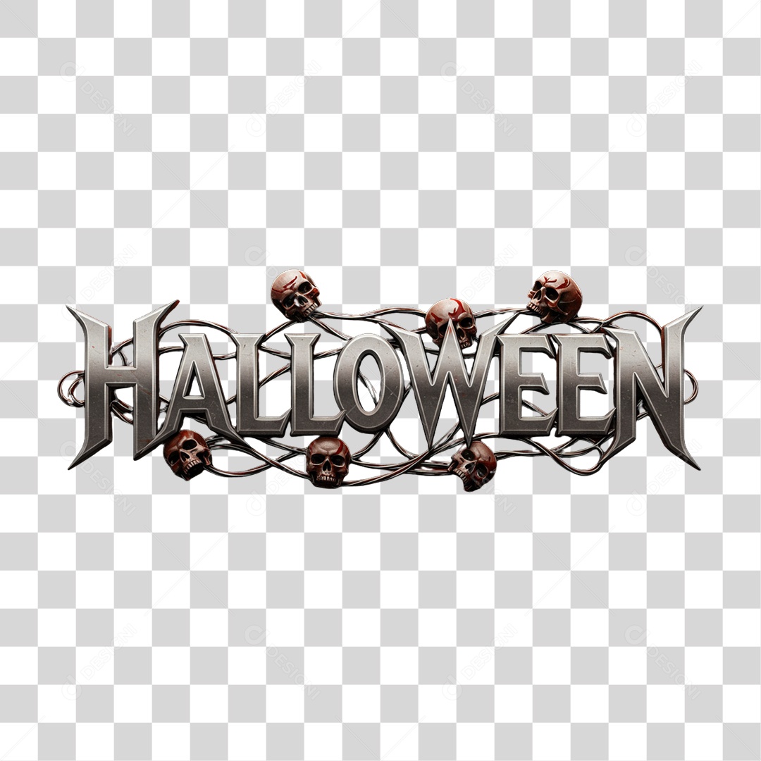 Texto 3D Halloween PNG Transparente