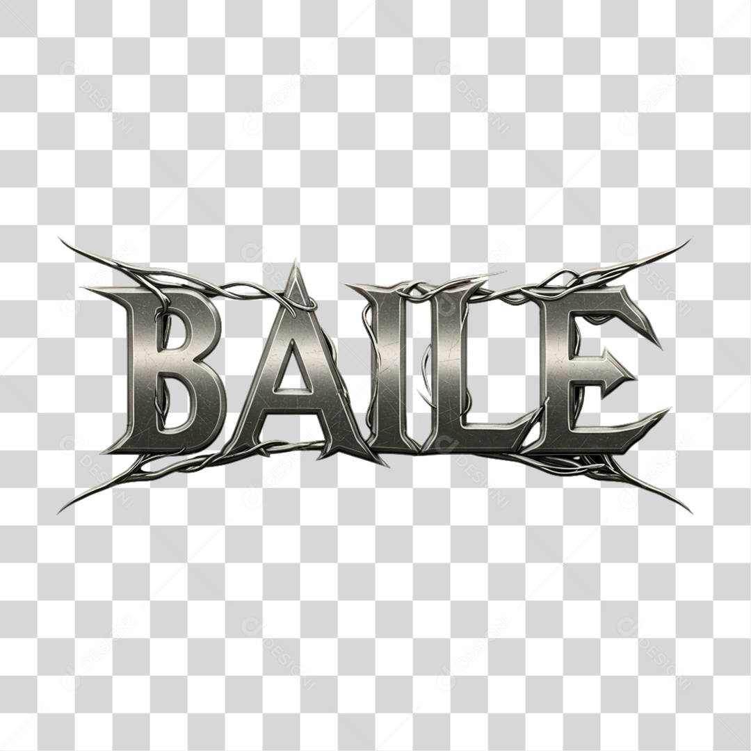 Texto 3D Baile PNG Transparente