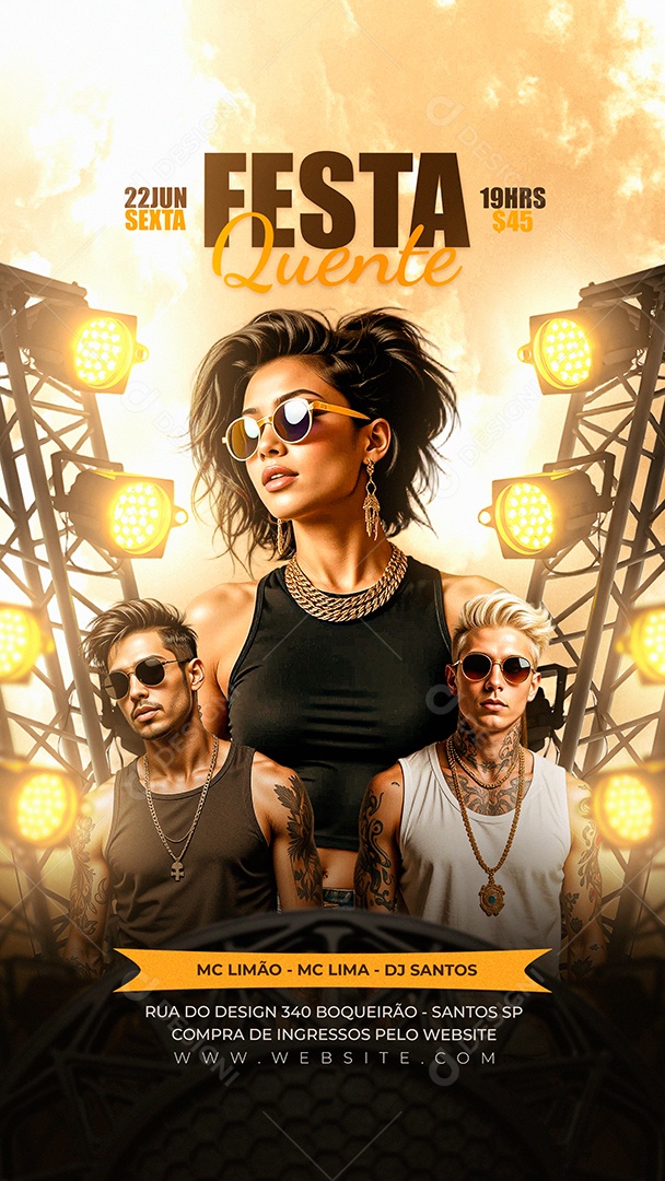 Flyer Story Festa Quente Social Media PSD Editável