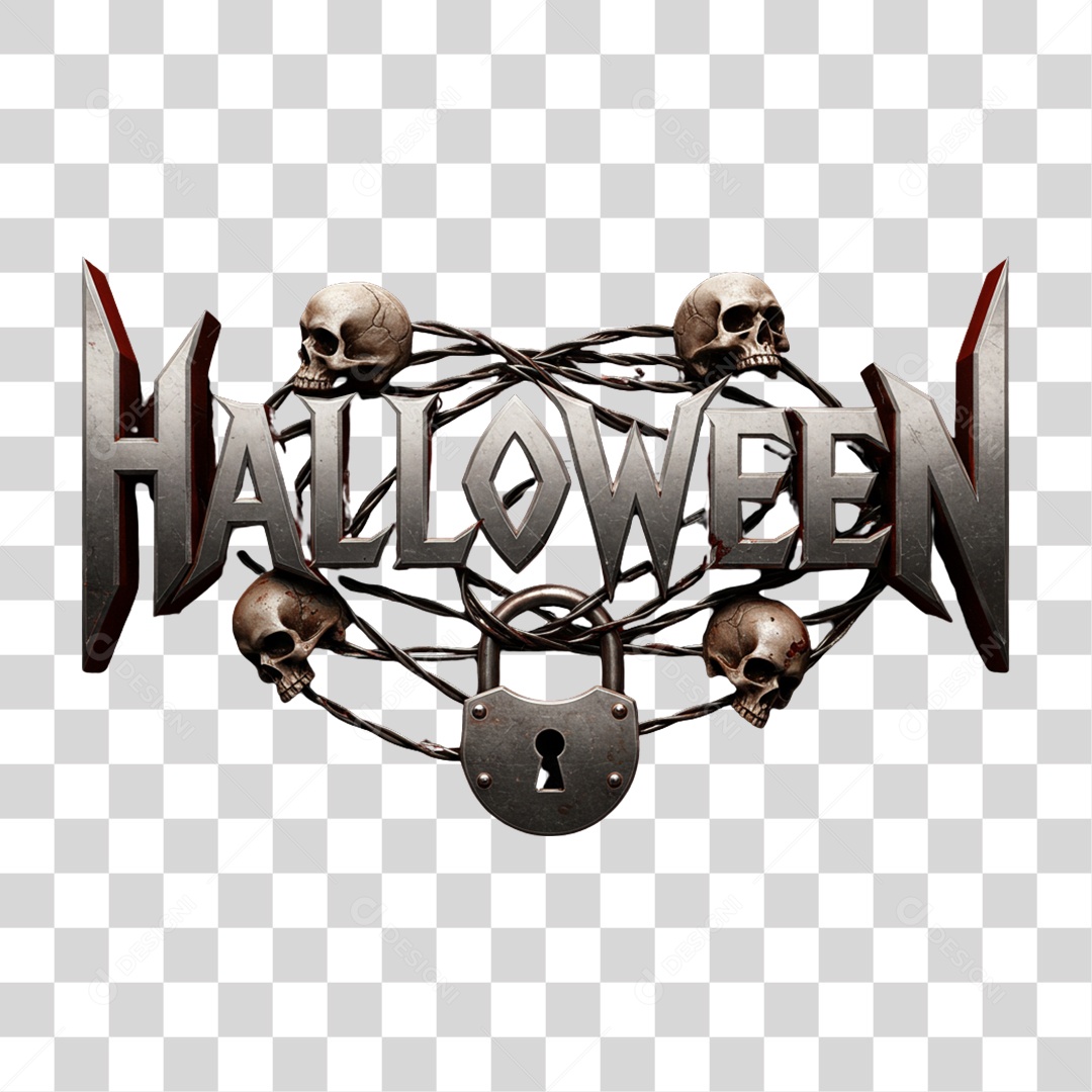 Texto 3D Halloween PNG Transparente