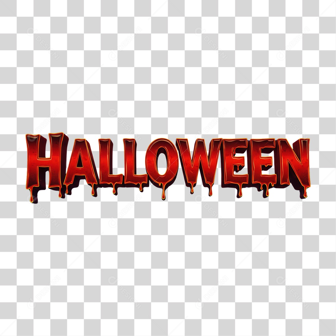 Texto 3D Halloween PNG Transparente