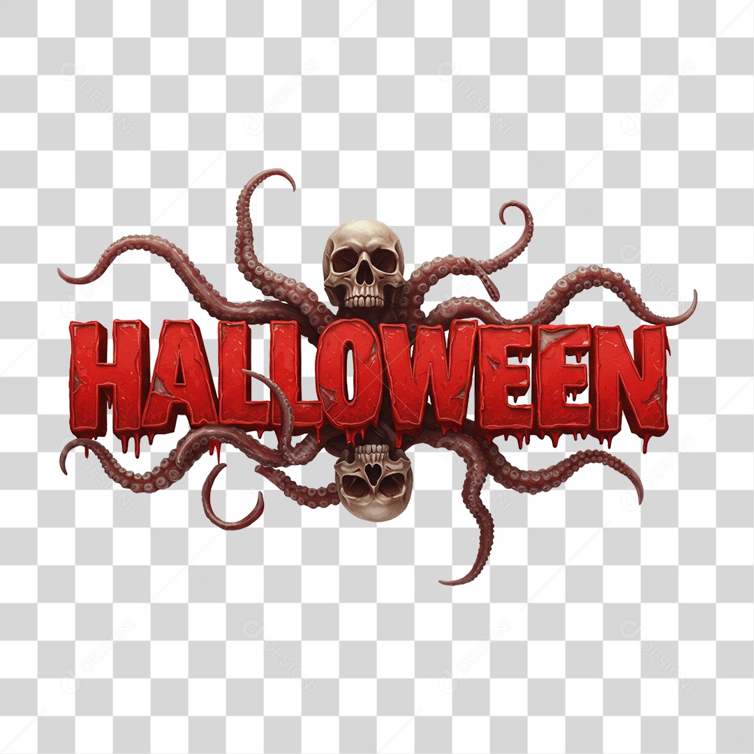 Texto 3D Halloween PNG Transparente