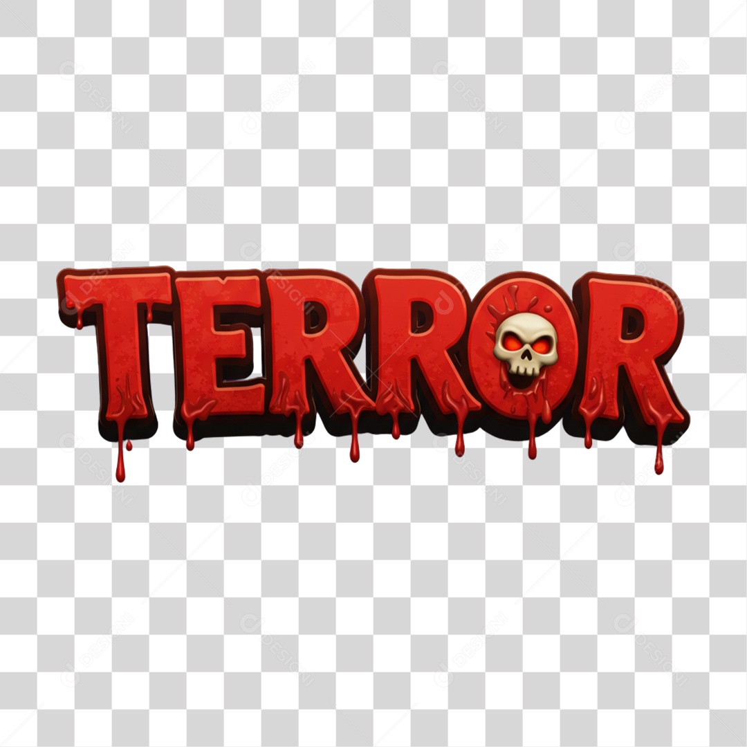 Texto 3D Terror PNG Transparente