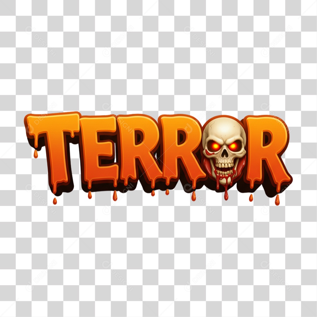 Texto 3D Terror PNG Transparente