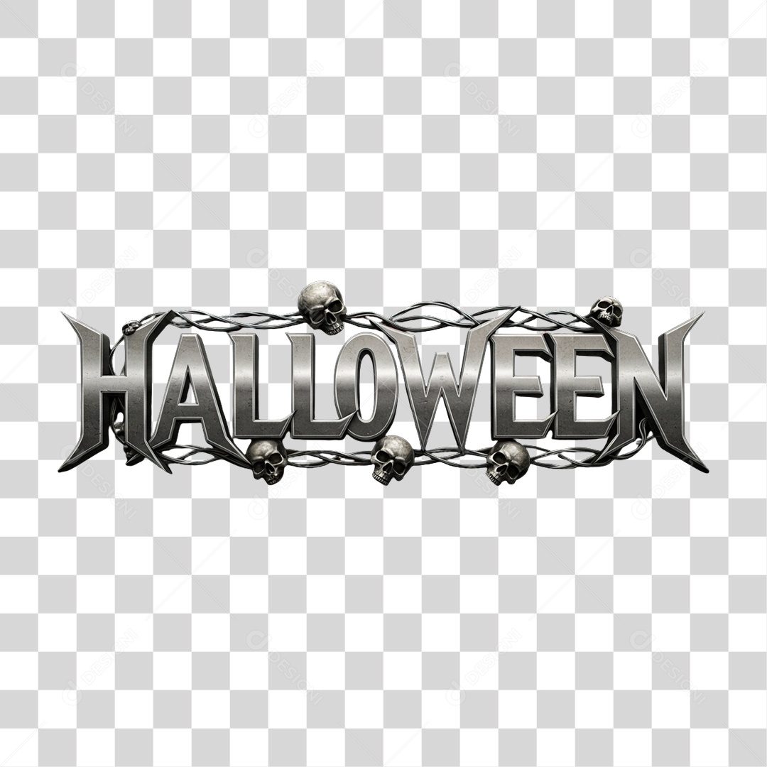 Texto 3D Halloween PNG Transparente