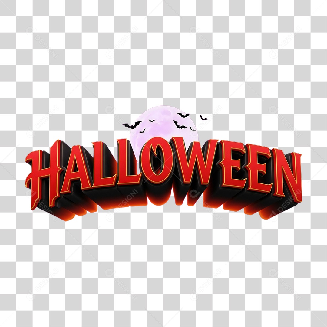 Texto 3D Halloween PNG Transparente