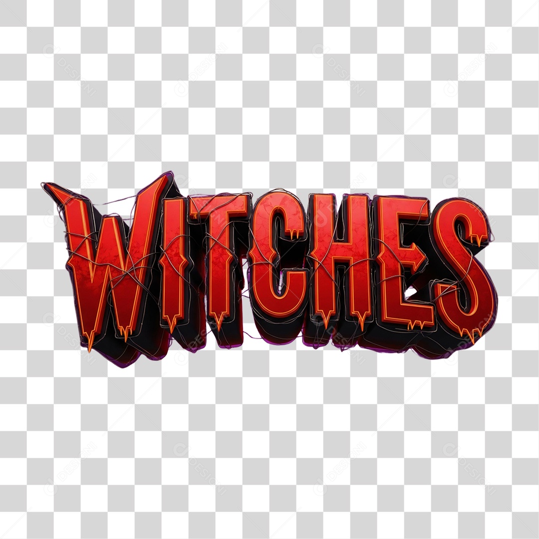 Texto 3D Witches PNG Transparente