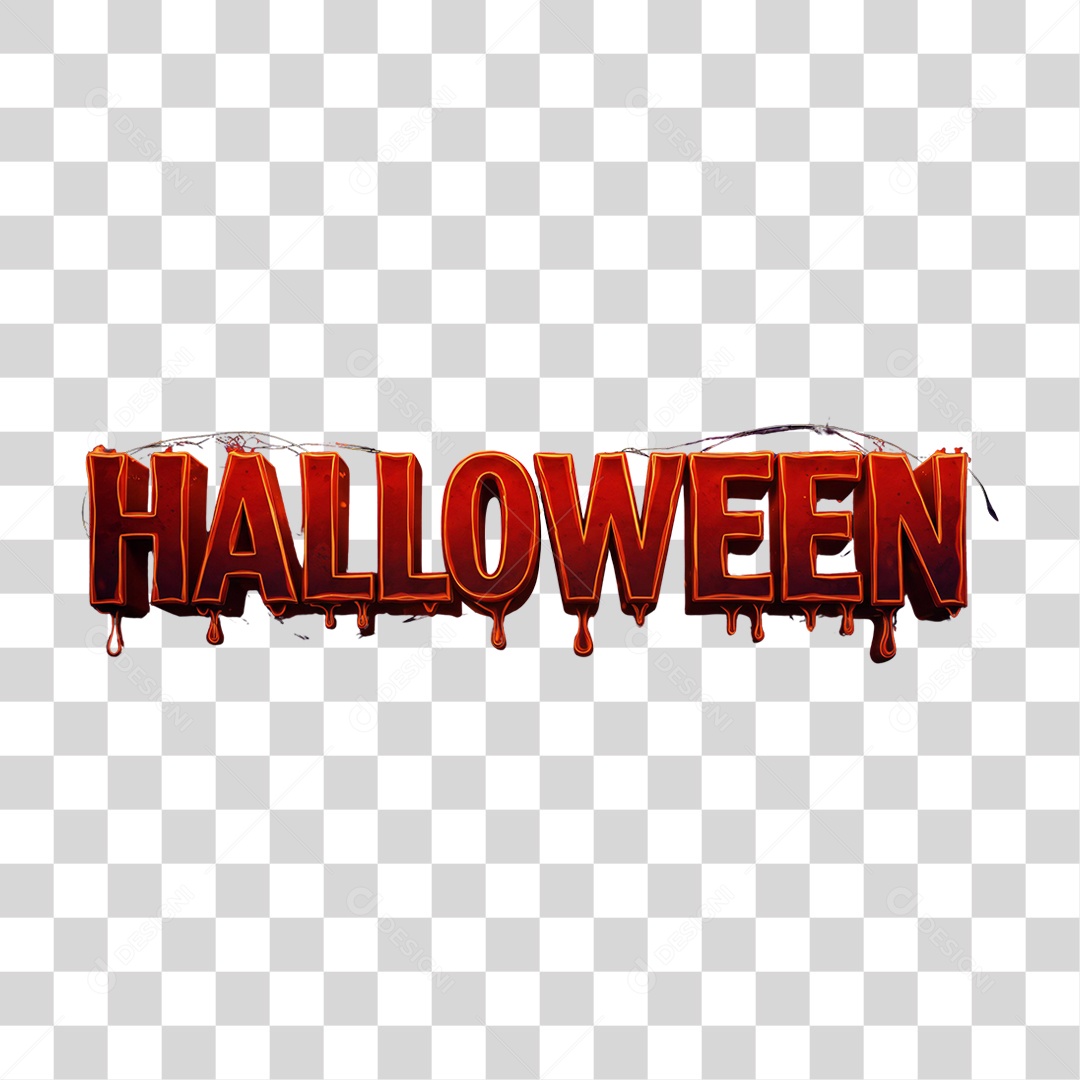 Texto 3D Halloween PNG Transparente