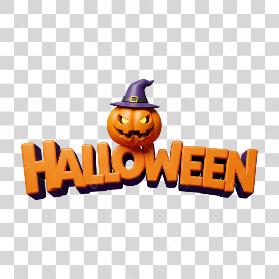 Texto 3D Halloween PNG Transparente