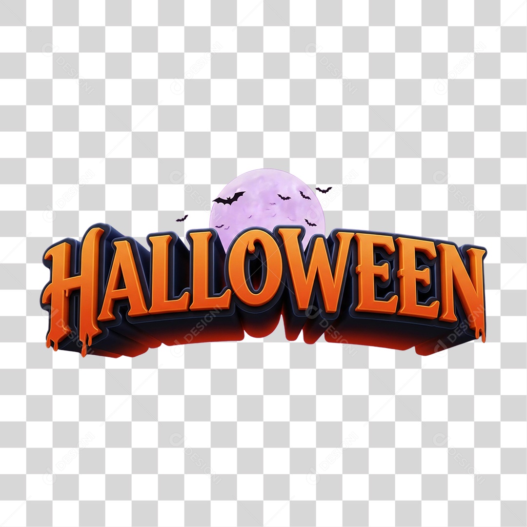 Texto 3D Halloween PNG Transparente