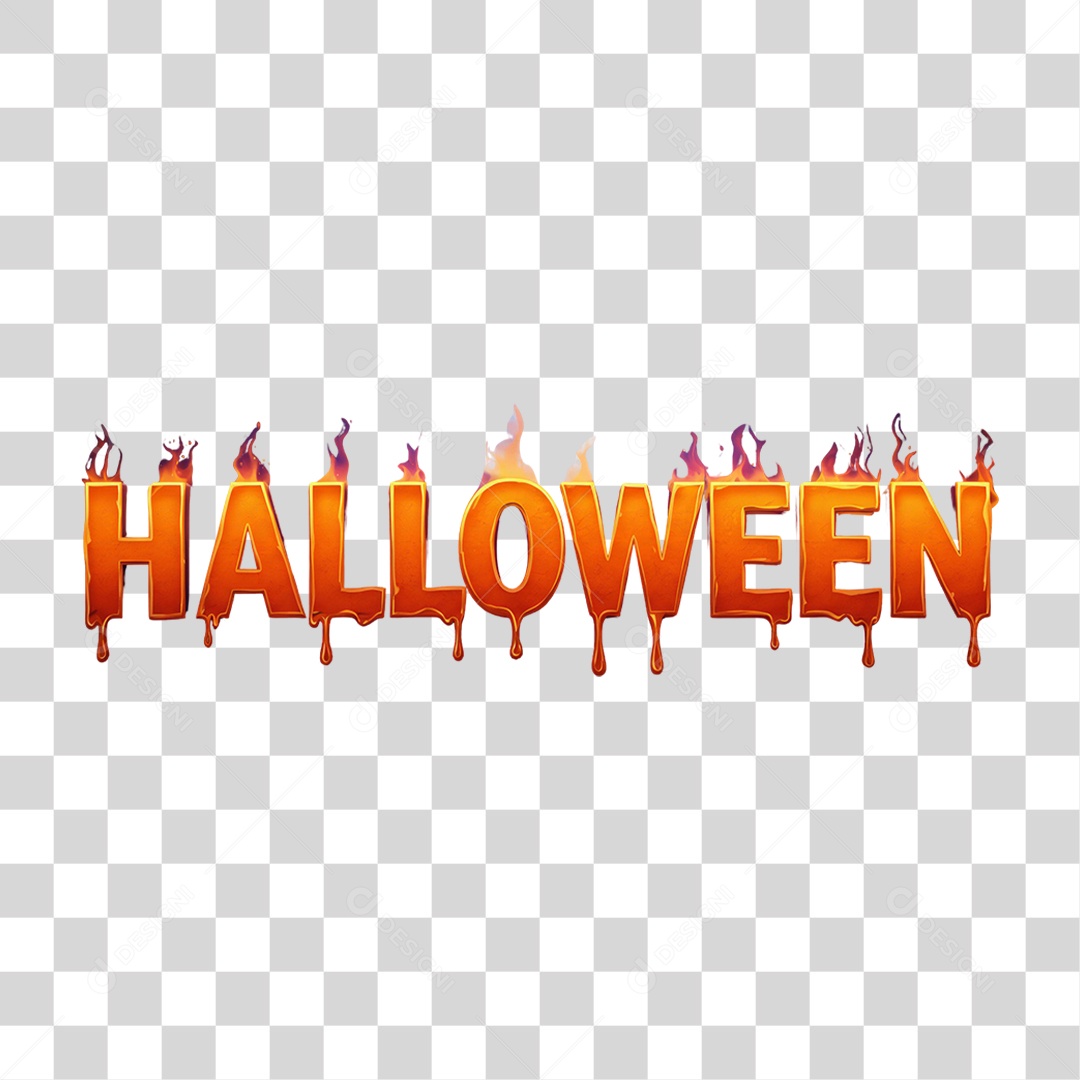 Texto 3D Halloween PNG Transparente