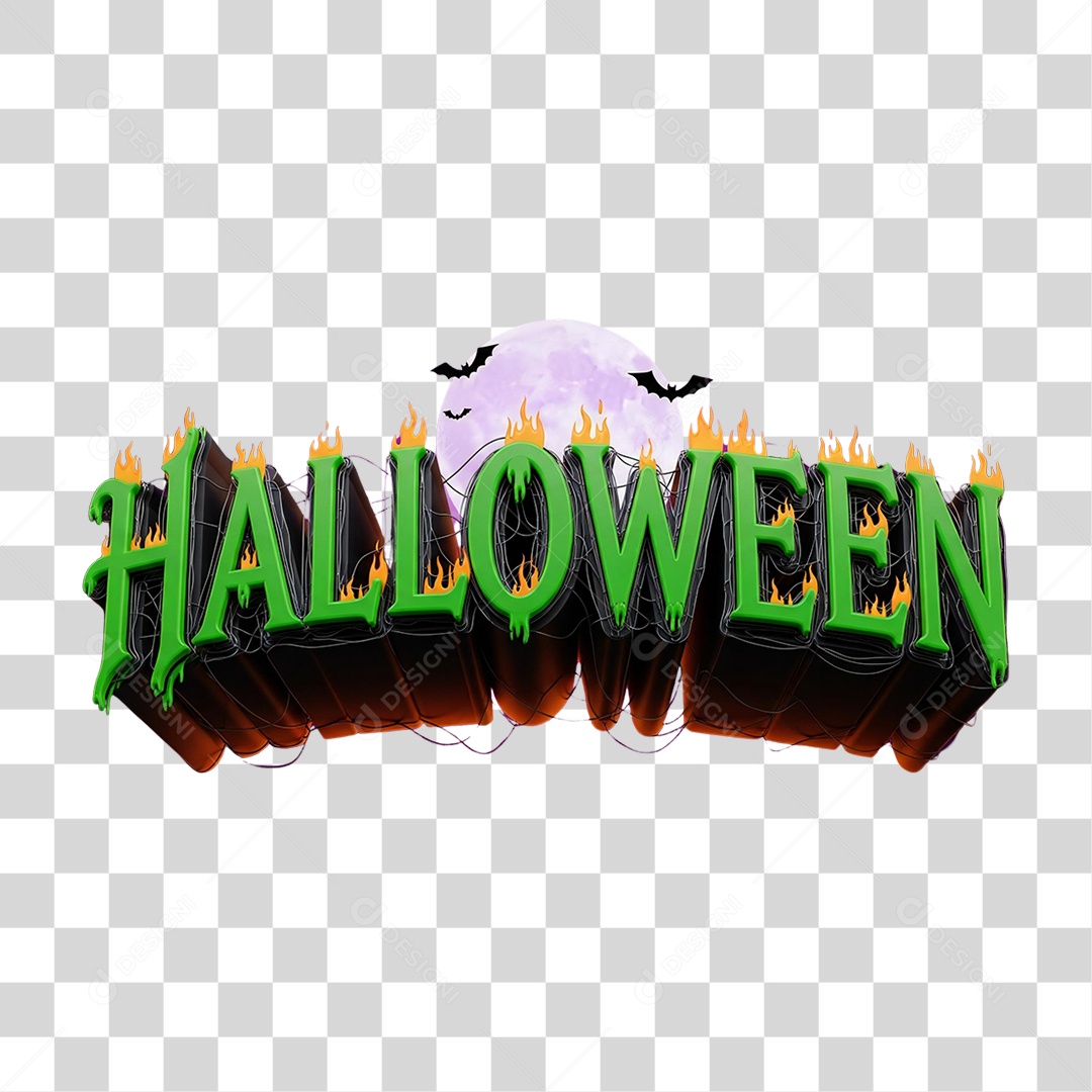 Texto 3D Halloween PNG Transparente