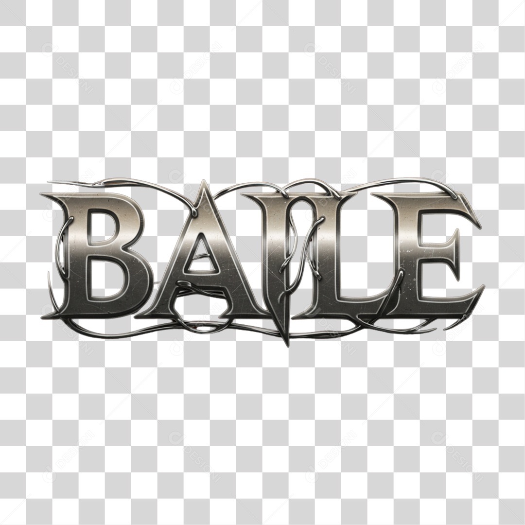 Texto 3D Baile PNG Transparente