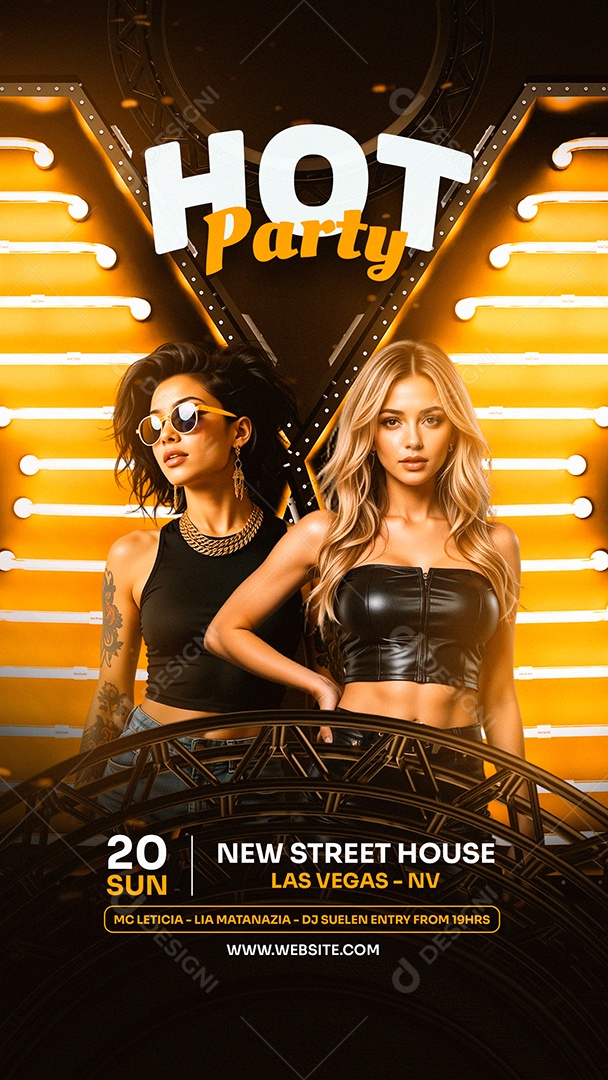 Flyer Story Hot Party Social Media PSD Editável