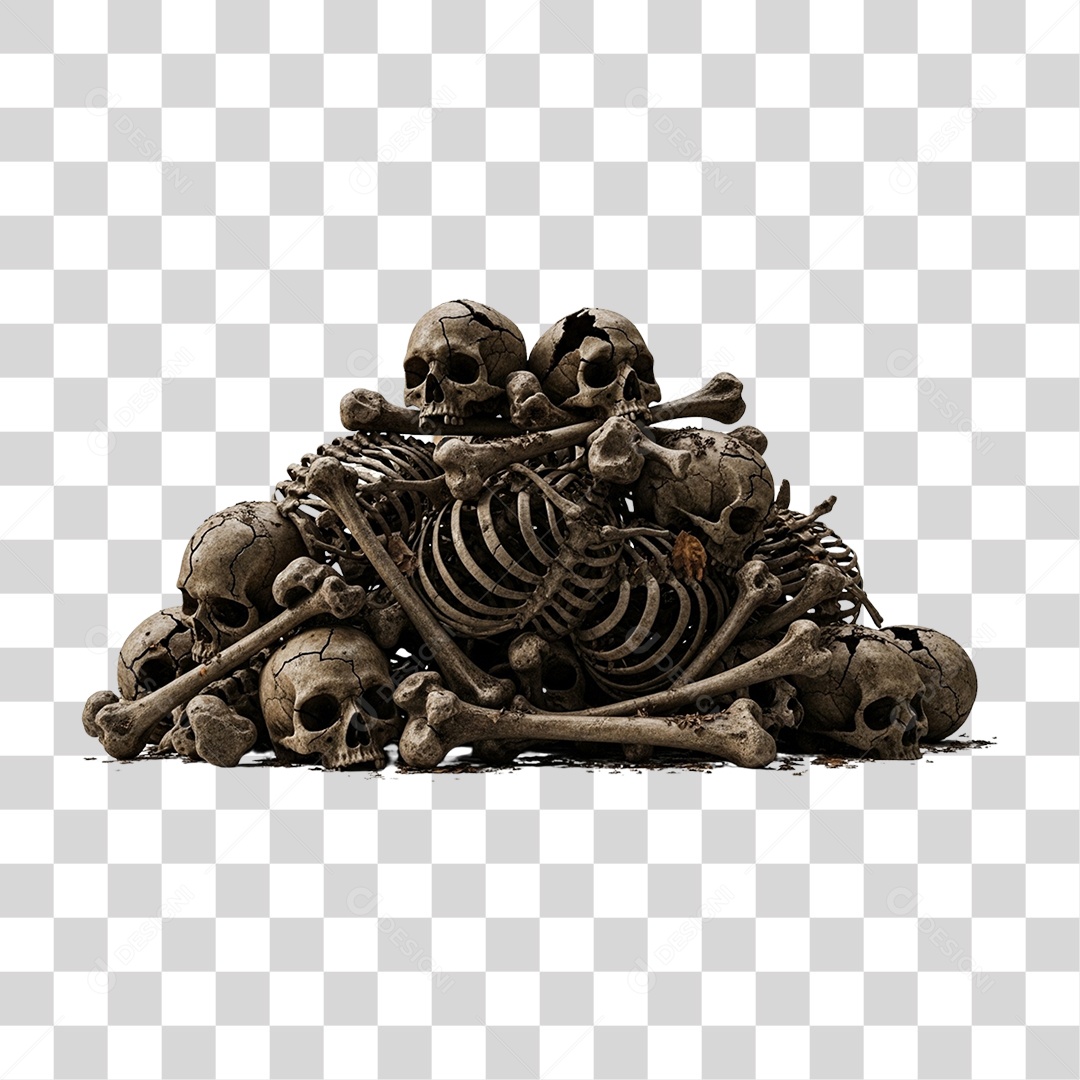 Monte de Caveira Esqueletos Decoração de Halloween PNG Transparente