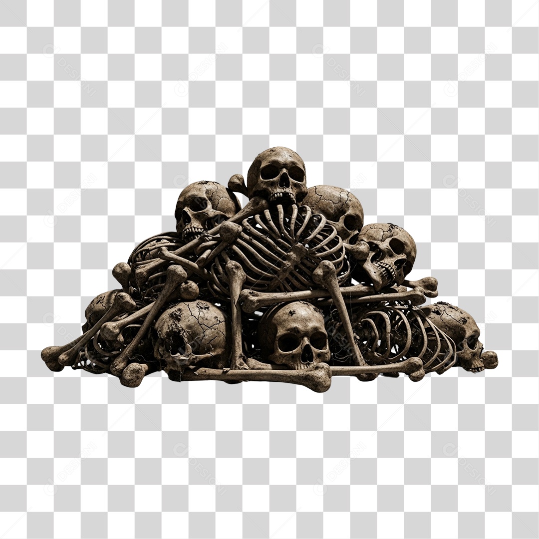 Monte de Caveira Esqueletos Decoração de Halloween PNG Transparente