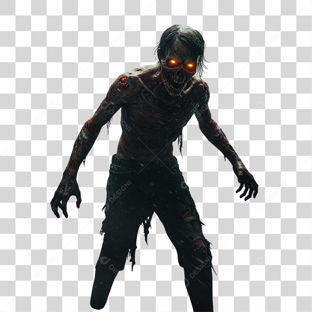 Zumbi Decoração de Halloween PNG Transparente