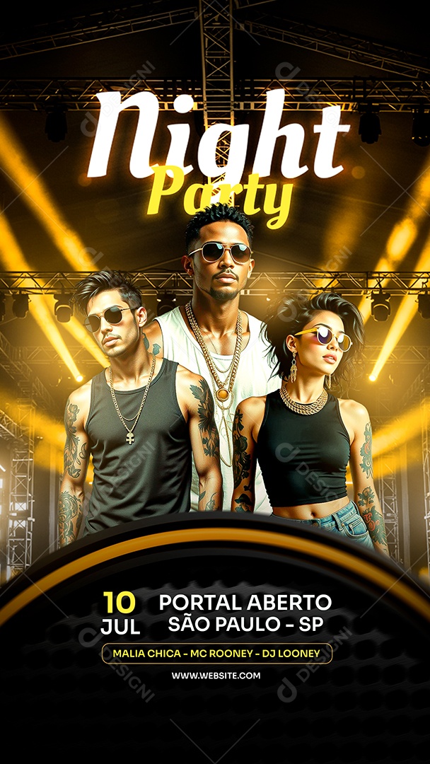 Flyer Story Night Party Social Media PSD Editável