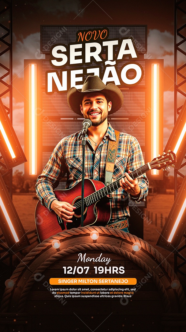 Flyer Story Novo Sertanejão Social Media PSD Editável
