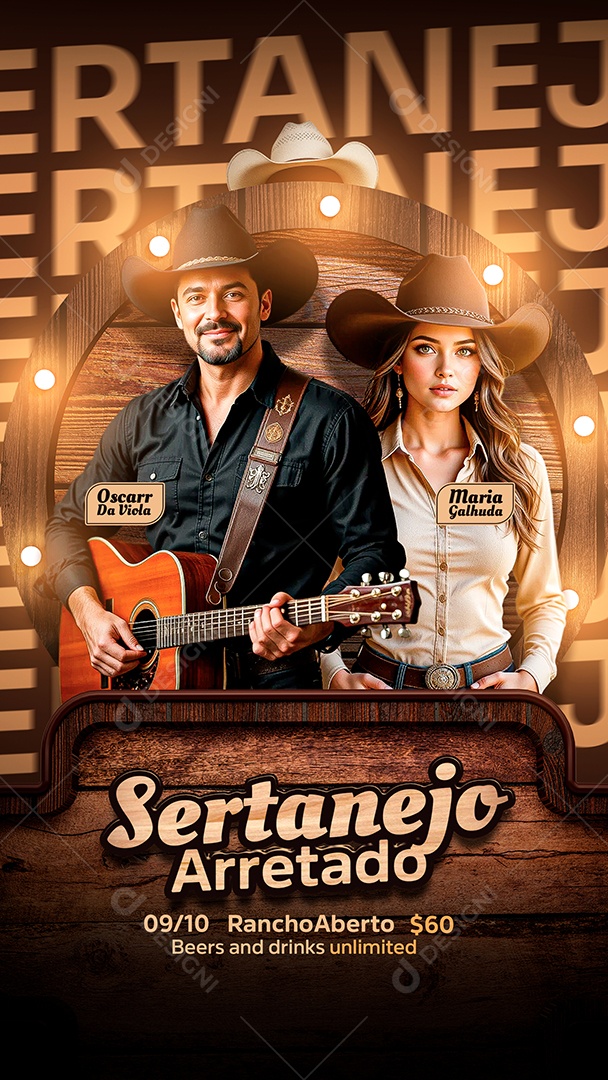 Flyer Story Sertanejo Arretado Social Media PSD Editável