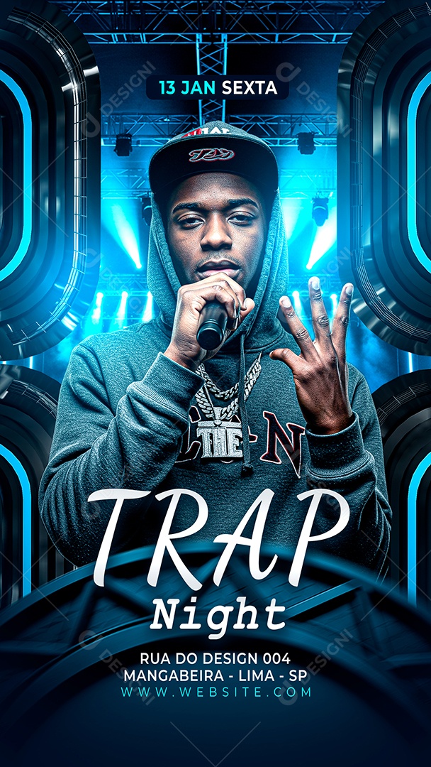 Flyer Story Trap Social Media PSD Editável