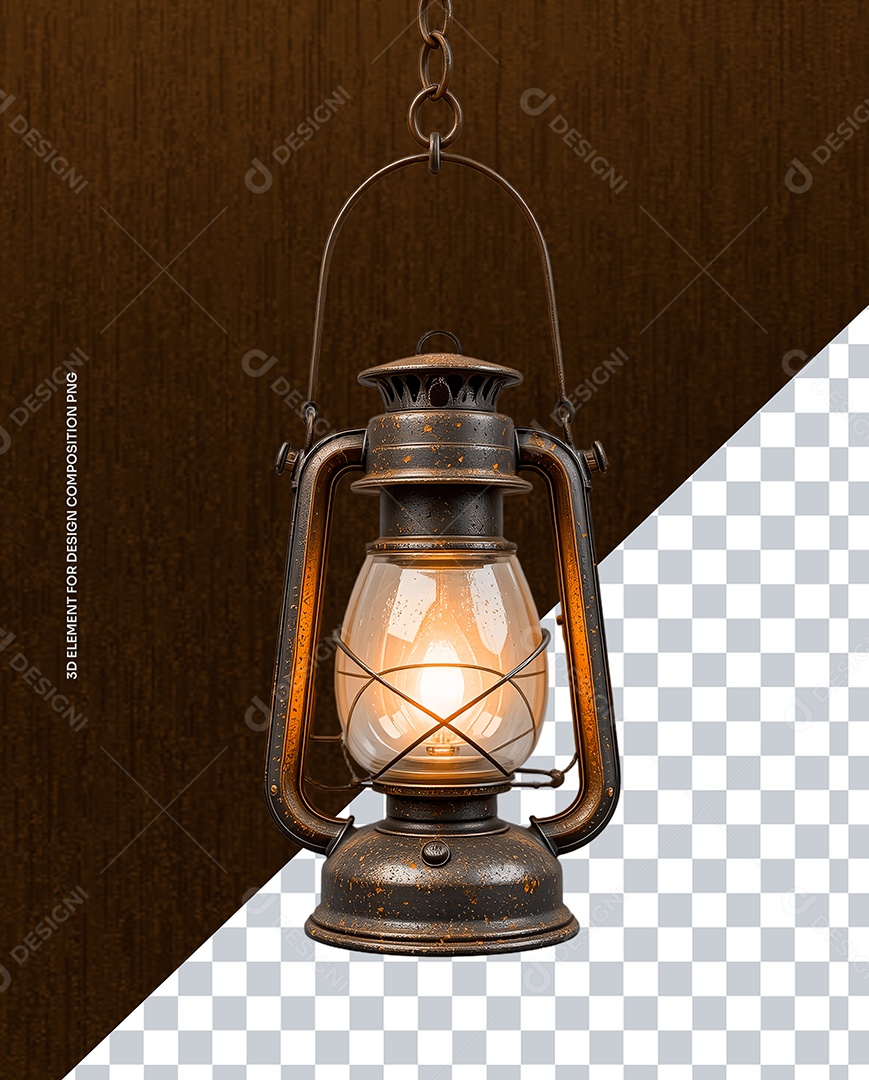 Lamparina Elemento 3D para Composição PSD