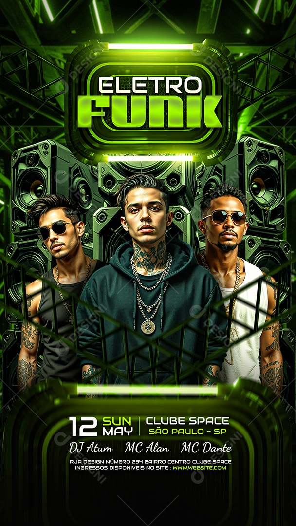 Story Flyer Eletro Funk Social Media PSD Editável