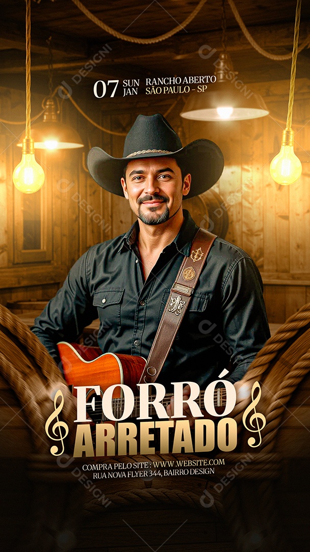 Story Flyer Forró Arretado Social Media PSD Editável