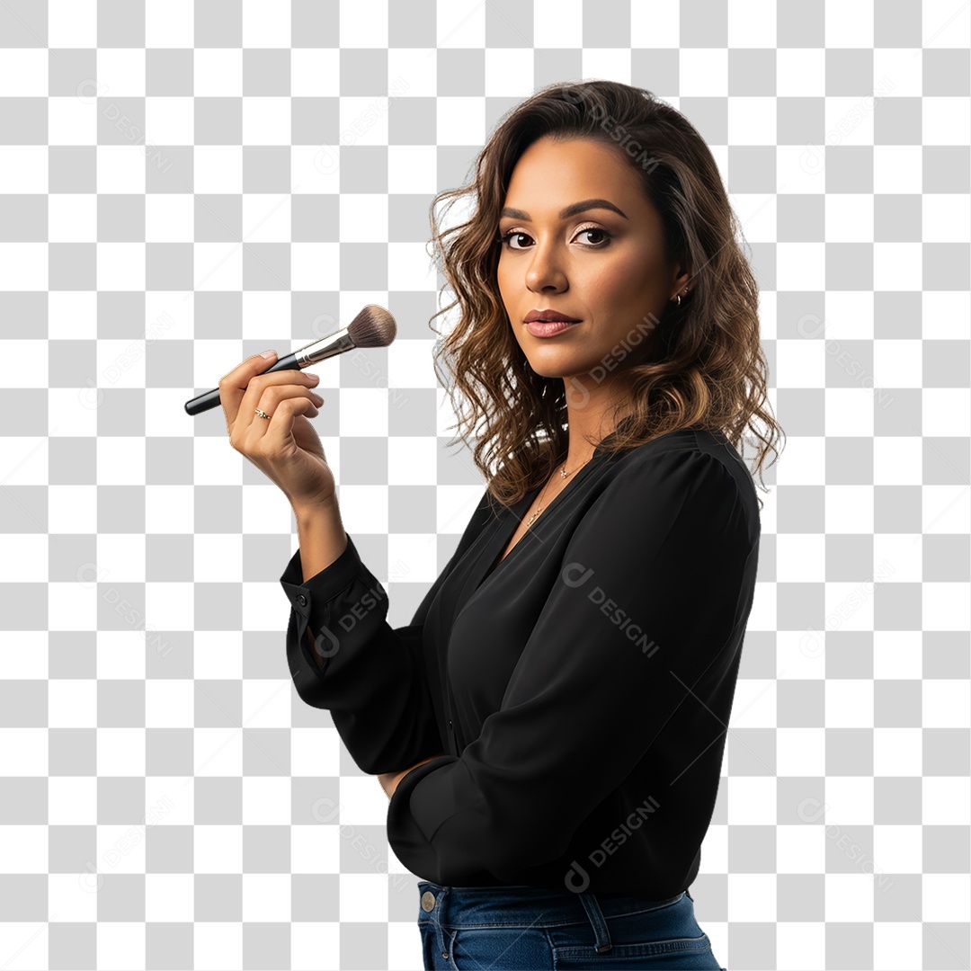 Profissional Mulher Maquiadora PNG Transparente