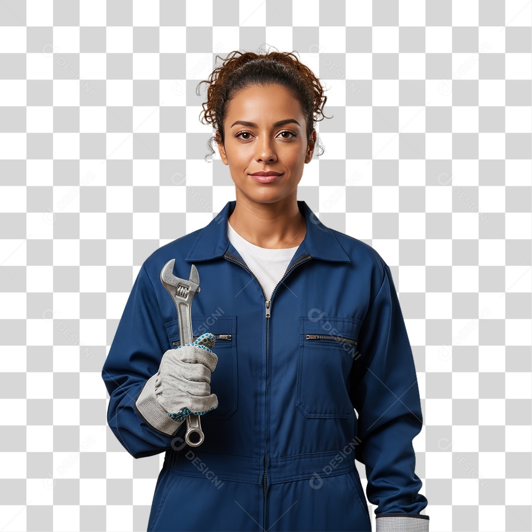 Profissional Mulher Mecânica PNG Transparente