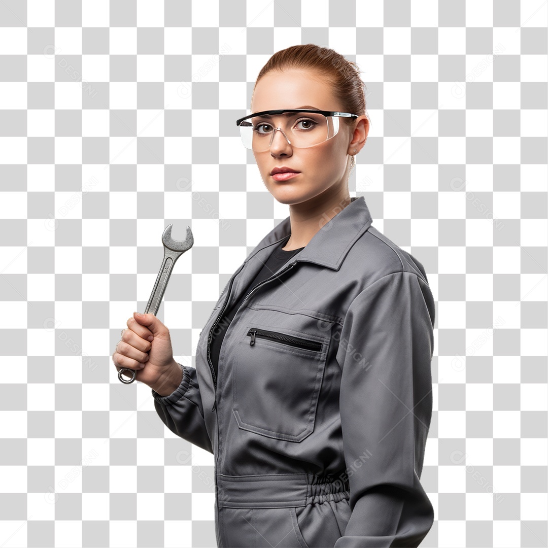 Profissional Mulher Mecânica PNG Transparente